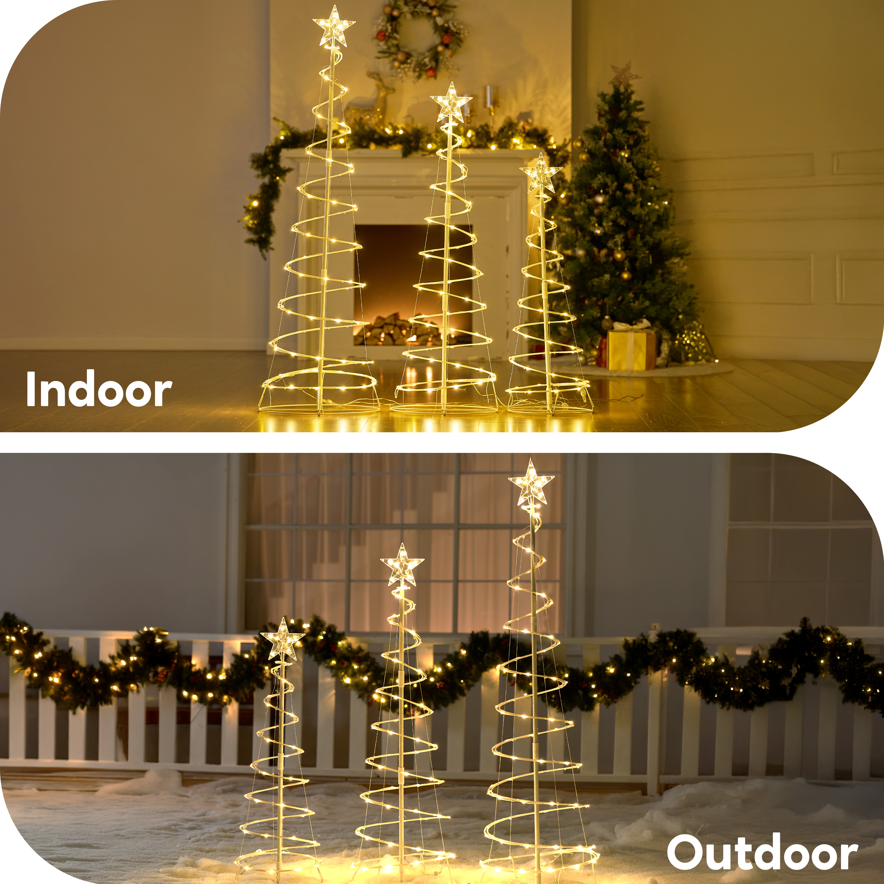 Joyfy 3-Pack Spiral Tree Christmas Lights With 218 LEDs photo 7