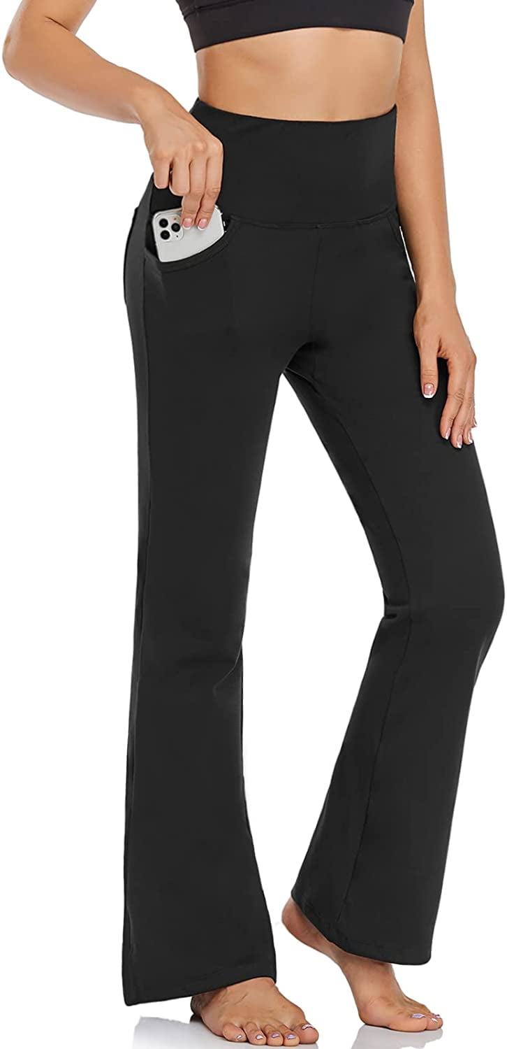 FITVALEN Bootcut Yoga Pants with Pockets for Women High Waist Workout  Bootleg Pants Tummy Control, Work Pants for Women - Walmart.com