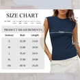 thumbnail image 5 of TEMOFON Tank Tops for Women Summer Crew Neck Ribbed Tank Tops Navyblue Fitted High Neck Basic Tops Casual Solid Color Shirts S, 5 of 8