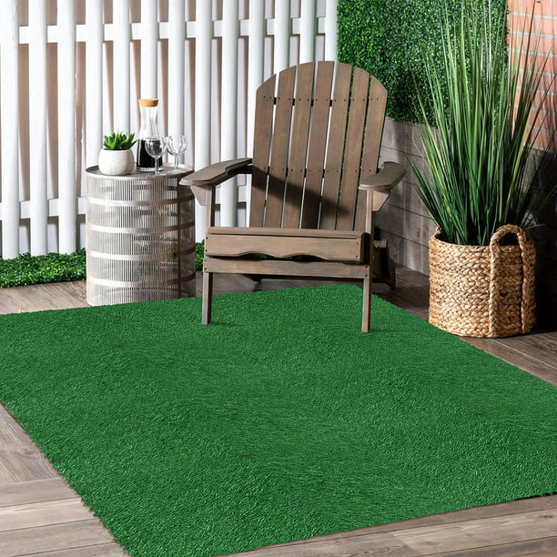 GOTGELIF Outdoor Artificial Grass Rug 3.2x6.56FT Faux Grass Outdoor Rug ...