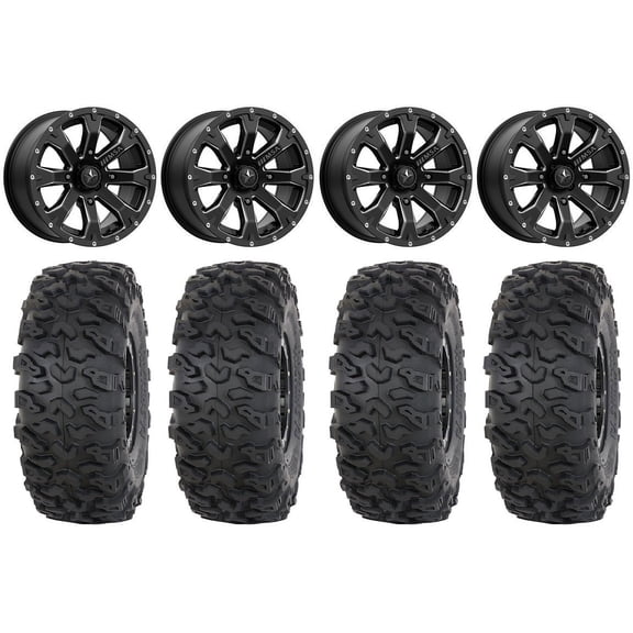 MSA Bounty 14" Wheels Black 32" Roctane T4 Tires Sportsman RZR Ranger