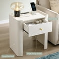 thumbnail image 6 of SinCiDo Modern Nightstand Set of 2 with Storage Drawer, 23.6" Tall Curved Bedside Table with Charging Station for Bedroom, Living Room, 6 of 7