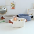 thumbnail image 3 of Manunclaims Storage Basket with Handle Hand Woven Nordic Style Cotton Rope Desktop Organizer Storage Holder for Bedroom, 3 of 8