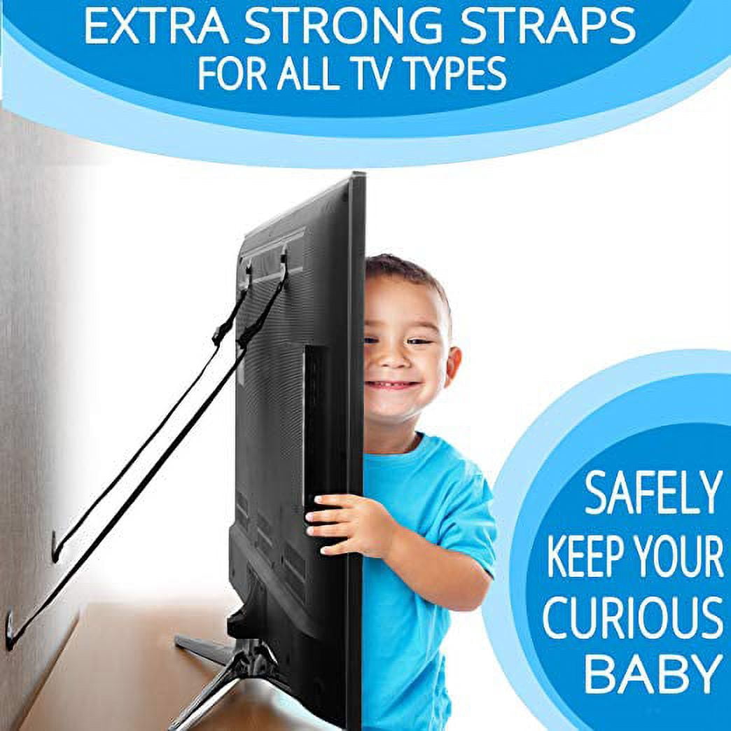 LNKOO 4 Park TV And Furniture Anti Tip Straps - Safety Furniture Wall Anchors For Baby Proofing Flat Screen TV, Dresser, Furniture Anchors Bookcase - All Metal, No Plastic Parts with Free Gift