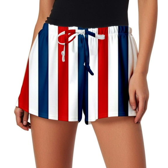 Womens Shorts Casual Loose Fit Striped Lightweight Summer Wear Outings Relaxing Loose High Waisted Short S-XL