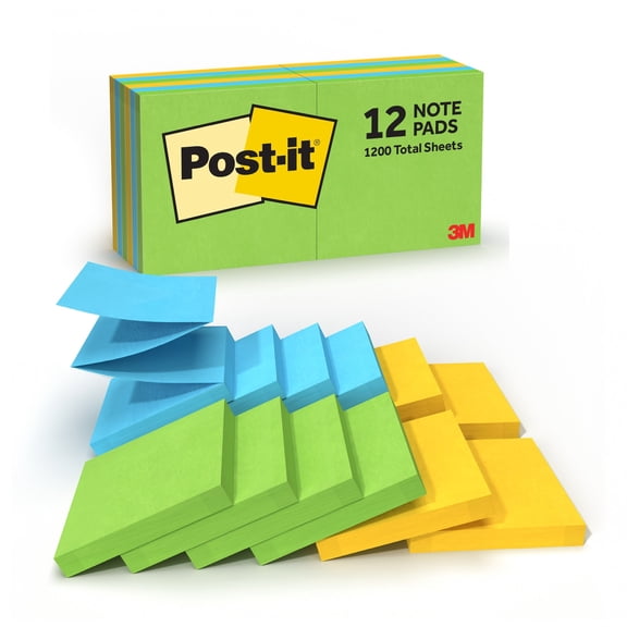 Post-it Dispenser Pop-up Notes, 3 in x 3 in, Floral Fantasy, 12 Pads