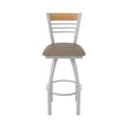 thumbnail image 5 of 880 Eleanor 30" Swivel Bar Stool with Anodized Nickel Finish, Medium Back and Canter Earth Seat, 5 of 5