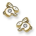 thumbnail image 1 of Boucles d'Oreilles Clous pour Bébé en Or Jaune 14 K avec Lapin d'Accent CZ, 1 of 1