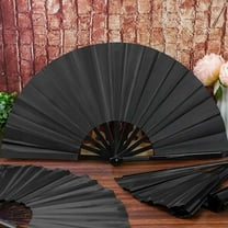Goohae Folding Fans Handheld Folding Fan Foldable Hand Fan, Portable Nylon Cloth Fan for Summer, Home & Travel Decor,Under $5,Black