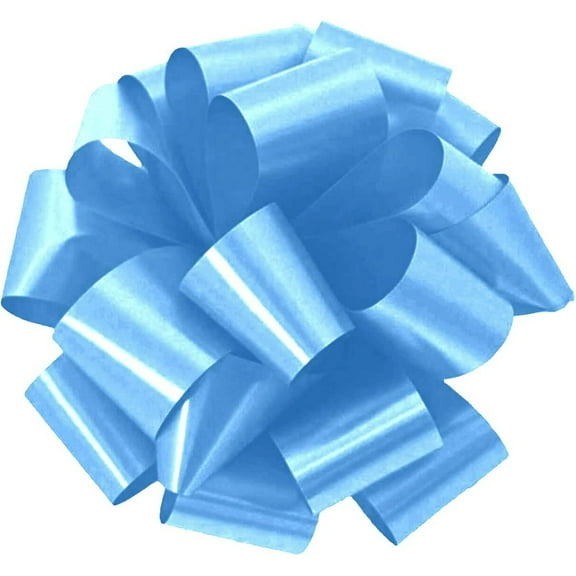 PMU Pom-Pom Pull-Apart - Pull Out Bows for Wedding, Birthdays & Anniversaries - Ribbon Bows for Flowers & Basket Decoration - Large Bow for Gift Wrapping - Baby Blue 5 Inch 20 Loops (10/pkg) Pkg/1