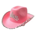 thumbnail image 2 of D-GROEE Pink Cowboy Hat for Girls - Sparkly Cowgirl Hat with Rhinestone - Cute Cowgirl Birthday Party Hat for Girls - Fun Shiny Cowgirl Costume Accessory, 2 of 6