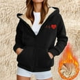 thumbnail image 2 of Ashirexll Womens Fleece Coats, Winter Coats for Women, Fashion Printed Fleece Hooded Sweatshirt Jacket, 2 of 7