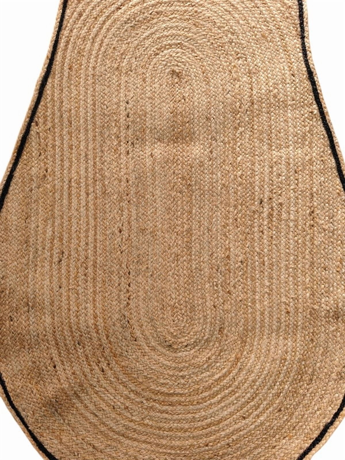 KLAVATE Pear Braided Natural Kids Room Jute Rug