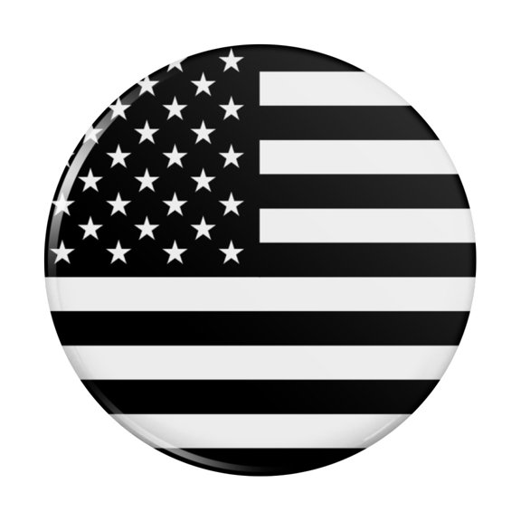 Subdued American USA Flag Black White Military Tactical Kitchen Refrigerator Locker Button Magnet