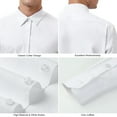 thumbnail image 3 of Men's Dress Shirts White Long Sleeve Formal Shirt Business Solid Casual Button Down Shirts 2XL, 3 of 7