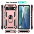thumbnail image 2 of Designed for Google Pixel 7 Pro Case, Military Grade Protective Phone Case Cover with Enhanced Metal Ring Kickstand [Support Magnet Car Mount] Compatible with Google Pixel 7 Pro, Rosegold, 2 of 7