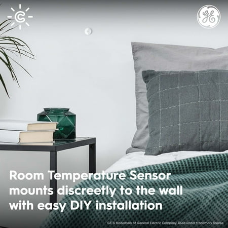 GE CYNC Smart Temperature Sensor, Thermostat Sensor, Humidity Sensor, Works with CYNC Smart Thermostat (Sold Separately), Set Schedules in CYNC App (1 Pack)