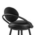 thumbnail image 5 of Carny Iron Swivel Counter Stool Chair- Vintage Black Faux Leather, 5 of 7
