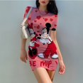 thumbnail image 1 of Disney Minnie Mickey Mouse Bodycon Dress Women Sexy Short Sleeve Club Party Dress Ladies Solid Skinny Elegant Dress Summer 2022S Gao Jinjia LED, 1 of 2