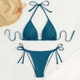 thumbnail image 6 of Womens Swimsuits Solid Color Spaghetti Strap Brazilian Two Piece Bikinis Set Swimwears, 6 of 6