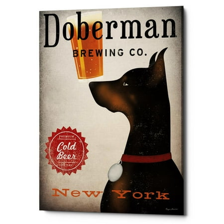 Doberman Ny Epic Graffiti 'Doberman Brewing Company NY' by Ryan Fowler, Giclee Canvas Wall Art, 40
