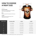 thumbnail image 4 of Yiaed Satanic Skull Print Women's T Shirt V-Neck Short Sleeve Shirt Casual Breathable Tee Summer Tops-Large, 4 of 5