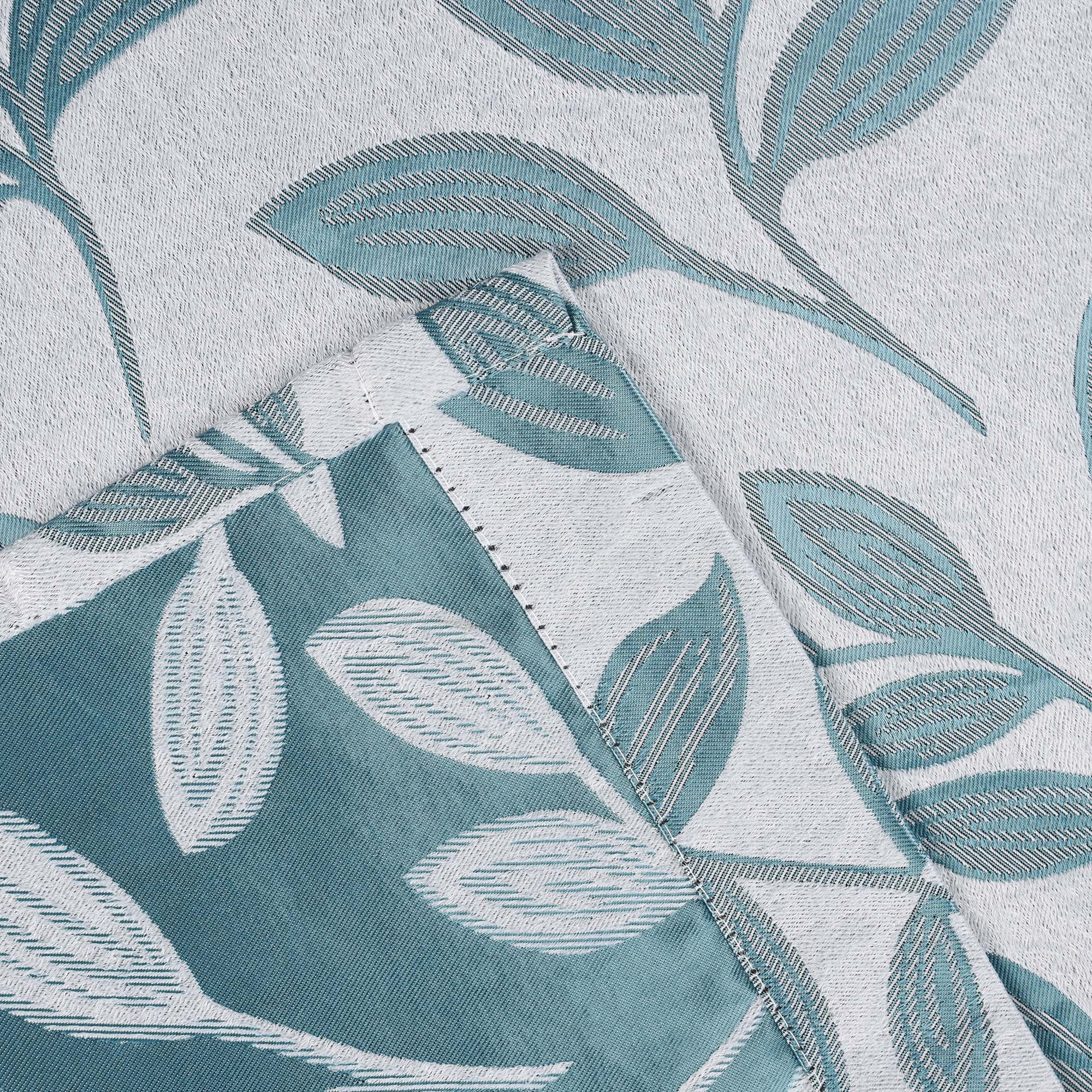 Superior Blackout Leaves Curtains Set of 2, Light Filtering Grommet Curtain Panel Set, Teal, 52"W x 63"L