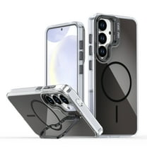 Allytechgroup for Samsung Galaxy S24 Case with Kickstand,Compatible with MagSafe Wireless Charging Military-Grade Drop Protection, Aluminum Buttons, Anti-Yellowing Shockproof Cover, Black