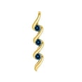 thumbnail image 5 of Aone Jewelry 0.10 Carat Natural Blue Diamond Three Stone Spiral Design Pendant Necklace For Woman Crafted In 10k Rose White and Yellow Gold With 18 Gold Plated Over 925 Sterling Silver Box Chain, 5 of 5