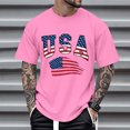 thumbnail image 4 of jowamay Mens Patriotic T Shirts Flag Crewneck Short Sleeve Summer Cotton Tee Loose Fit Basic Tops Daily Wear, 4 of 8