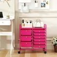 thumbnail image 2 of Costway 9 Drawer Rolling Organizer Cart Utility Storage Tools Scrapbook Paper Multi-Use Hot Pink, 2 of 10