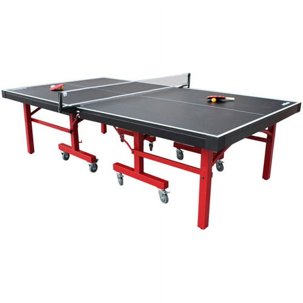 Ping Pong Fury Table Foldable Regulation Size Tennis Table with Paddle Set  