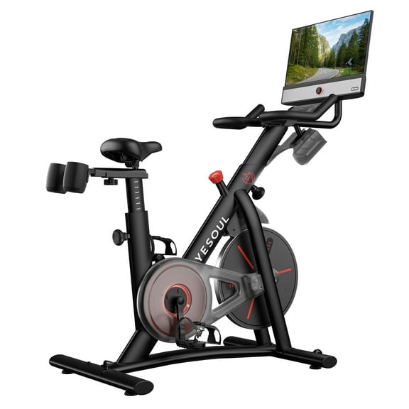 Yesoul Exercise Bike G1M Max (Bike with Screen) Smart Exercise Bike with 21.5" HD Screen,Low Noise Indoor Cycling Bike for Home Gym Fitness Equipment Trainer four-speaker surround sound