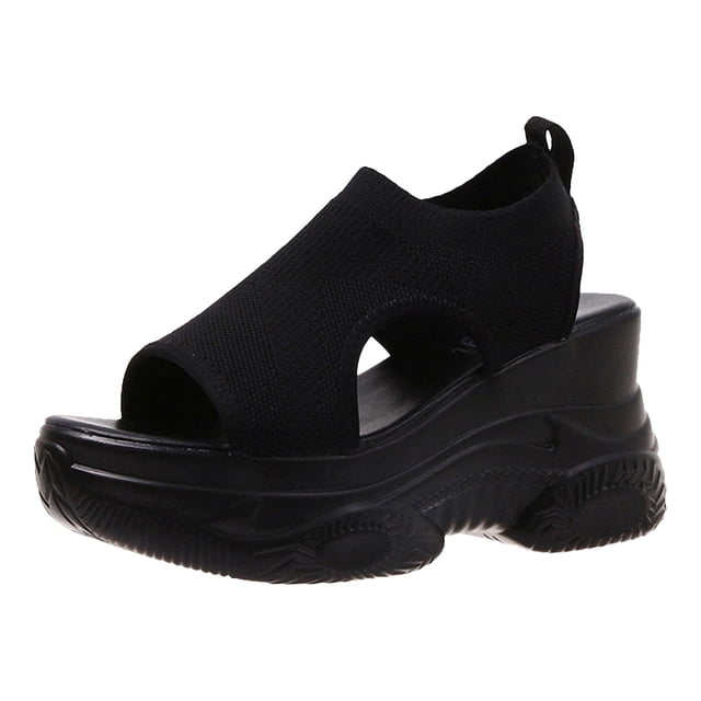 2025 Chaussures pour Dames à Semelle Compensée Plateforme Sandales Compensées pour Femmes Sandales Romaines à Bout Ouvert Sandales Tendance pour Femmes Sandales de Plage à Semelle Compensée