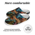 thumbnail image 6 of Haiem Galactic Jungle Dinosaurs Print Women's Fuzzy Memory Foam House Slipper Cozy Home Footwear Non-slip Winter Slippers-40/41, 6 of 7