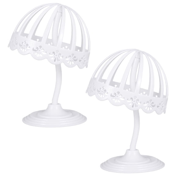 LITINKIMI 2Pcs White Plastic Cap Display Stand for Hat Shop Store Display Holder
