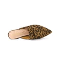thumbnail image 4 of BLISSFUL STEP Women's Slide Mules Pointed Toe Chunky Heel Leopard 6, 4 of 7