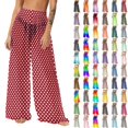 thumbnail image 1 of Pincandy Women See Through Sheer Mesh Pants Beach Swimsuit Bikini Bottom Cover up Party Club Elastic High Waist Wide Leg Pants, 1 of 7