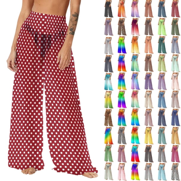 Pincandy Women See Through Sheer Mesh Pants Beach Swimsuit Bikini Bottom Cover up Party Club Elastic High Waist Wide Leg Pants