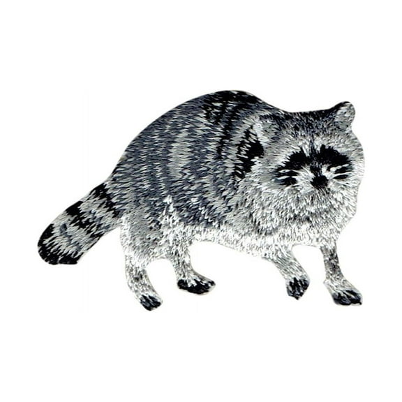 Raccoon - Natural Animal - Iron On Embroidered Applique Patch
