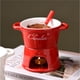 thumbnail image 5 of Wosthever Taza portátil para chocolate caliente con tenedor, de cerámica para calentar postres y fondue. Cocina y Comedor rojo 201-300 ml, 5 of 6