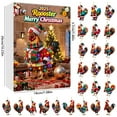 thumbnail image 2 of Rooster Advent Calendar Ornament Set Featuring Santa Hat And Festive Scarf For Holiday Countdown Celebration, 2 of 6