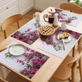 thumbnail image 5 of Pink Spring Floral Placemats Set of 4 White Farmhouse Summer Flowers Place Mats Indoor Wipeable Table Mats Washable Cloth Dining Table Placemats for Kitchen Holiday Party Home Decor 13x19 Inch, 5 of 9