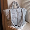 thumbnail image 3 of Bolso Hobo de plumón para mujer bolso de hombro acolchado de gran capacidad bolso versátil para otoño e invierno, 3 of 9