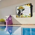 thumbnail image 6 of Outdoor TV Cover 52 to 55 Inches, Cow Sunflower Plant Farm Flower Gray Plaid Waterproof and Weatherproof TV Cover with Remote Control Pocket, Flat Screen TV Cover Protector for Outside TV, 6 of 6