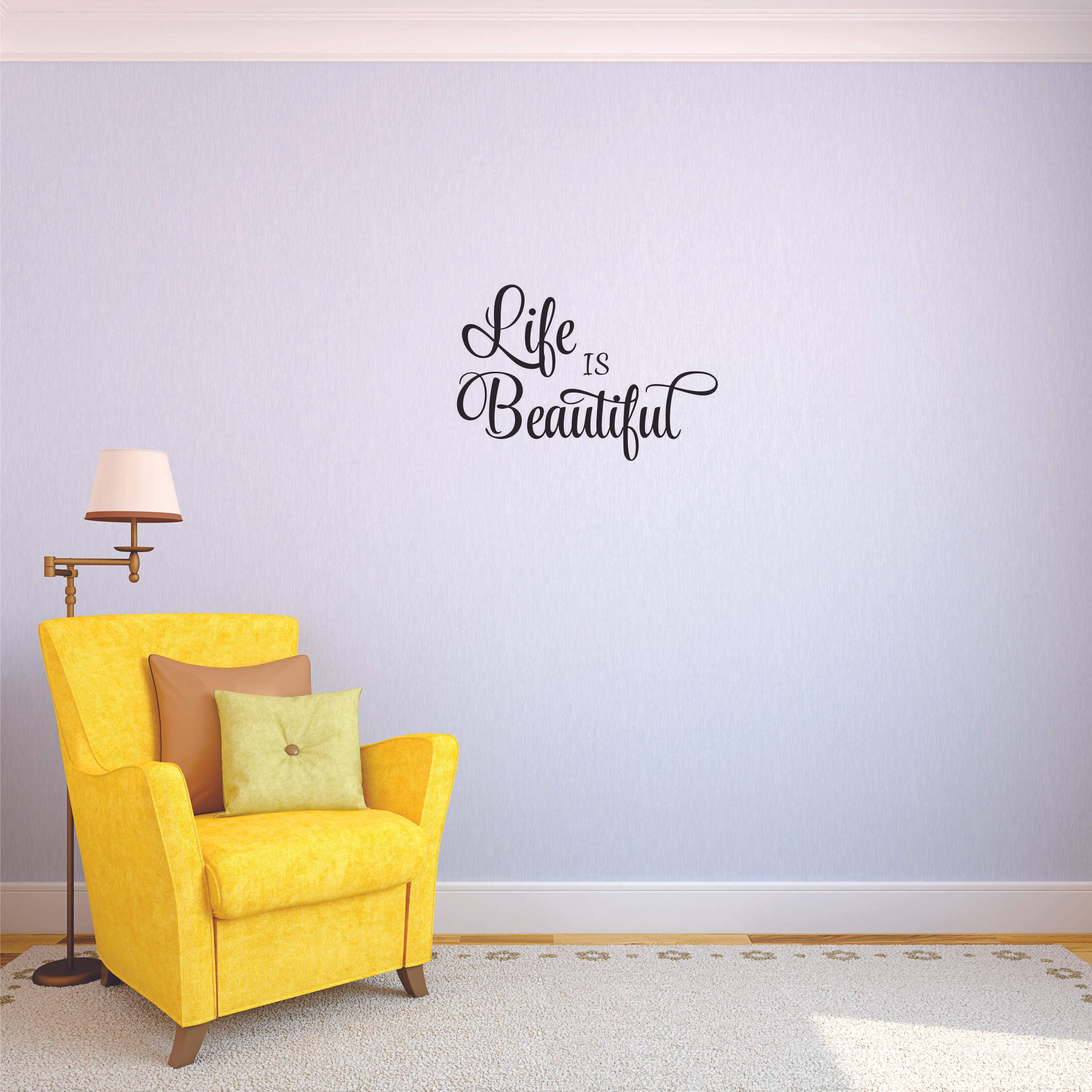 Cool Wall Quotes Decal Life Is Beautiful DIY Removable