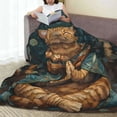thumbnail image 6 of Sikiie Surreal Meditating Cat Ultra-Soft Micro flannel Blanket Luxury All Seasons Warm Blanket for Bedding Sofa and Travel (4 sizes)-60"x50", 6 of 7