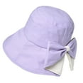 thumbnail image 2 of Sun Hats for Women UV Protection, Packable Sun Hat Women, Outdoor Travel Multipurpose Visor Hat, Big Bow Bucket Hat for Women, Bow Split Back Bucket Hats, Purple, 2 of 7