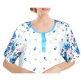 thumbnail image 2 of Chemin de Moda Women's Short Sleeve Button Front Love Print Floor-Length Long Nightgown, 2 of 4
