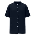 thumbnail image 3 of Button Down Shirts for Men Cotton Linen Short Sleeve Beach Vacation Shirt Lightweight Loose Fashion Casual Summer Blouse Top, 3 of 5